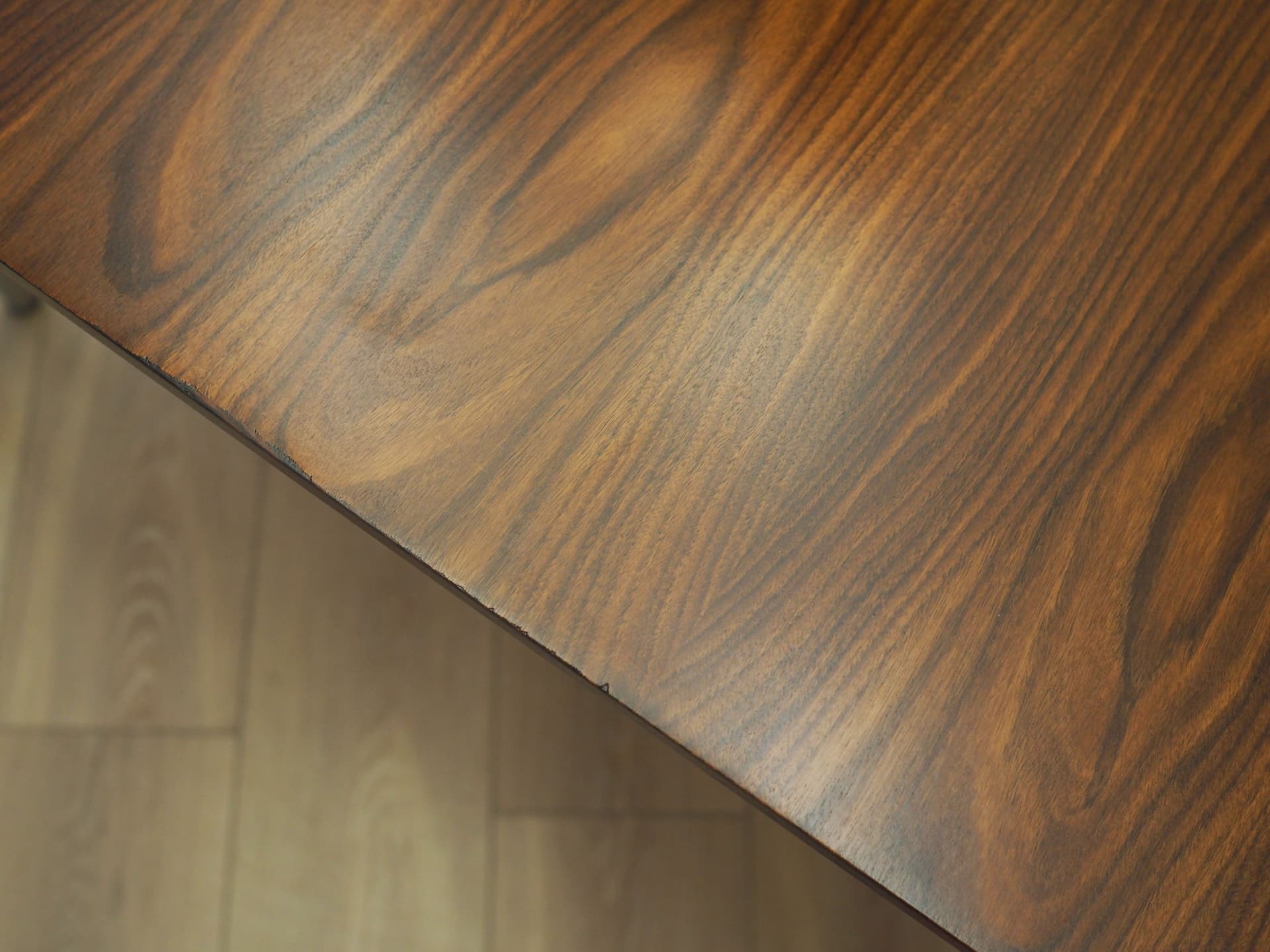 Stół, orzech brązowy, chrom stal, Włochy, lata 70. - 161218