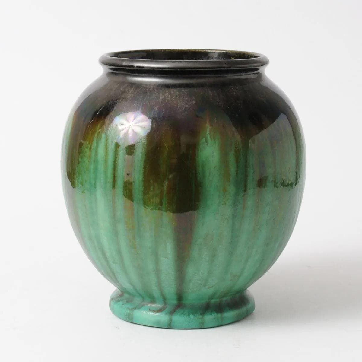 Vase Art Nouveau, turquoise, ceramics, Faiencerie Thulin, Belgium, early 20th c. - 161957