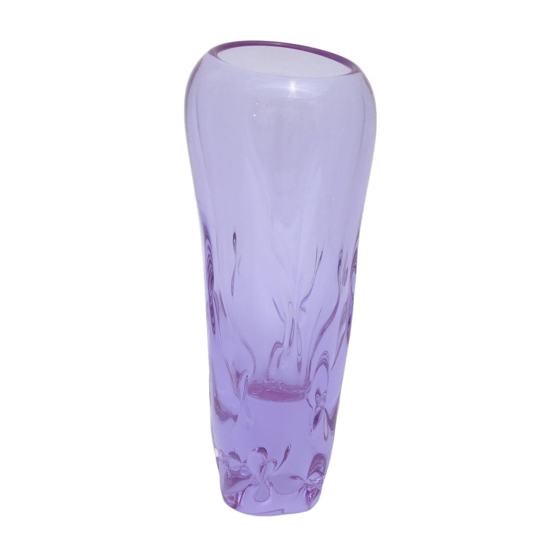 Neodymium Glass Vase, violet, by M. Klinger, Czechoslovakia, 1960s.