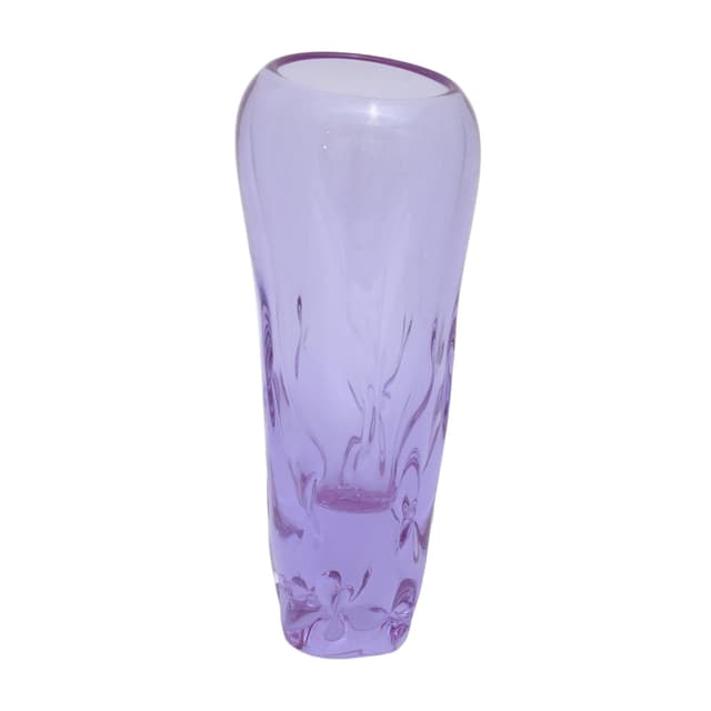 Neodymium Glass Vase, violet, by M. Klinger, Czechoslovakia, 1960s. - DIMENSION