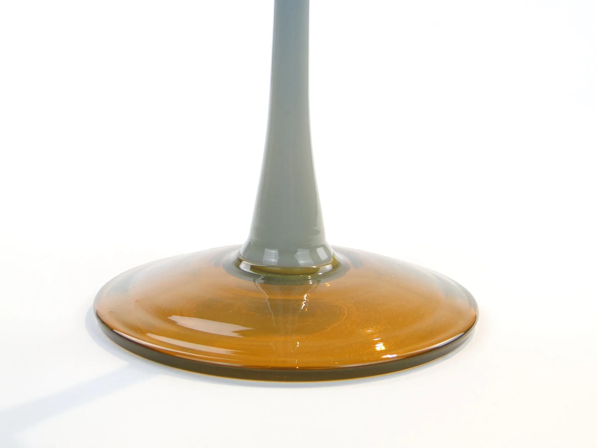 Goblet Vase, shaded brown, glass, by Z. Horbowy, Poland, 1970s. - 10431