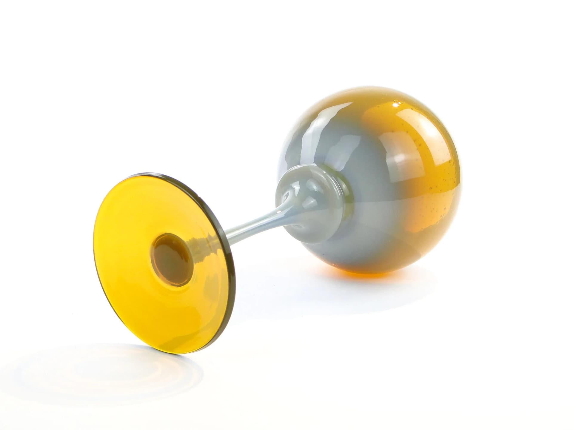 Goblet Vase, shaded brown, glass, by Z. Horbowy, Poland, 1970s. - 10434