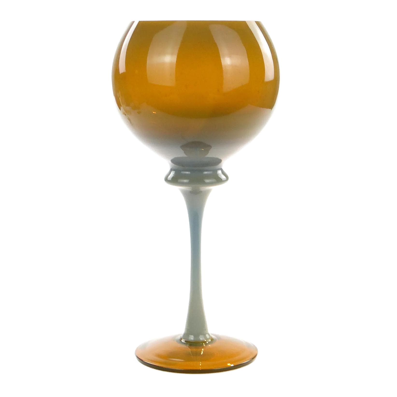 Goblet Vase, shaded brown, glass, by Z. Horbowy, Poland, 1970s.