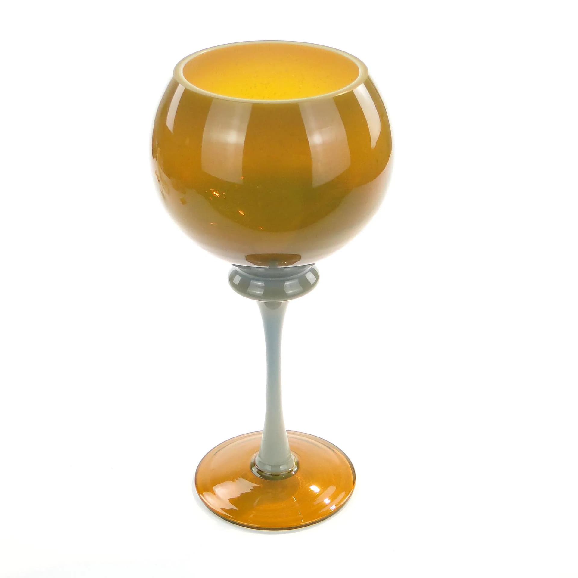 Goblet Vase, shaded brown, glass, by Z. Horbowy, Poland, 1970s. - 10428