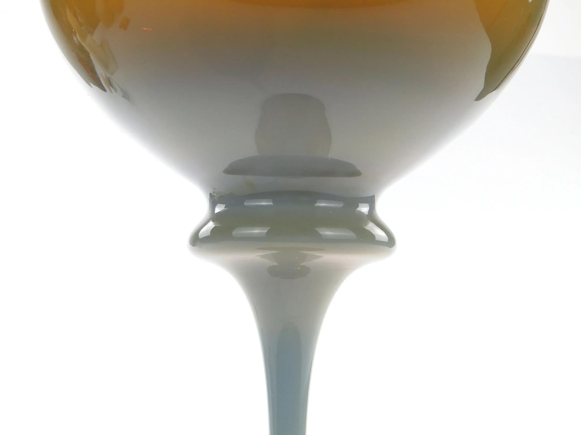 Goblet Vase, shaded brown, glass, by Z. Horbowy, Poland, 1970s. - 10432