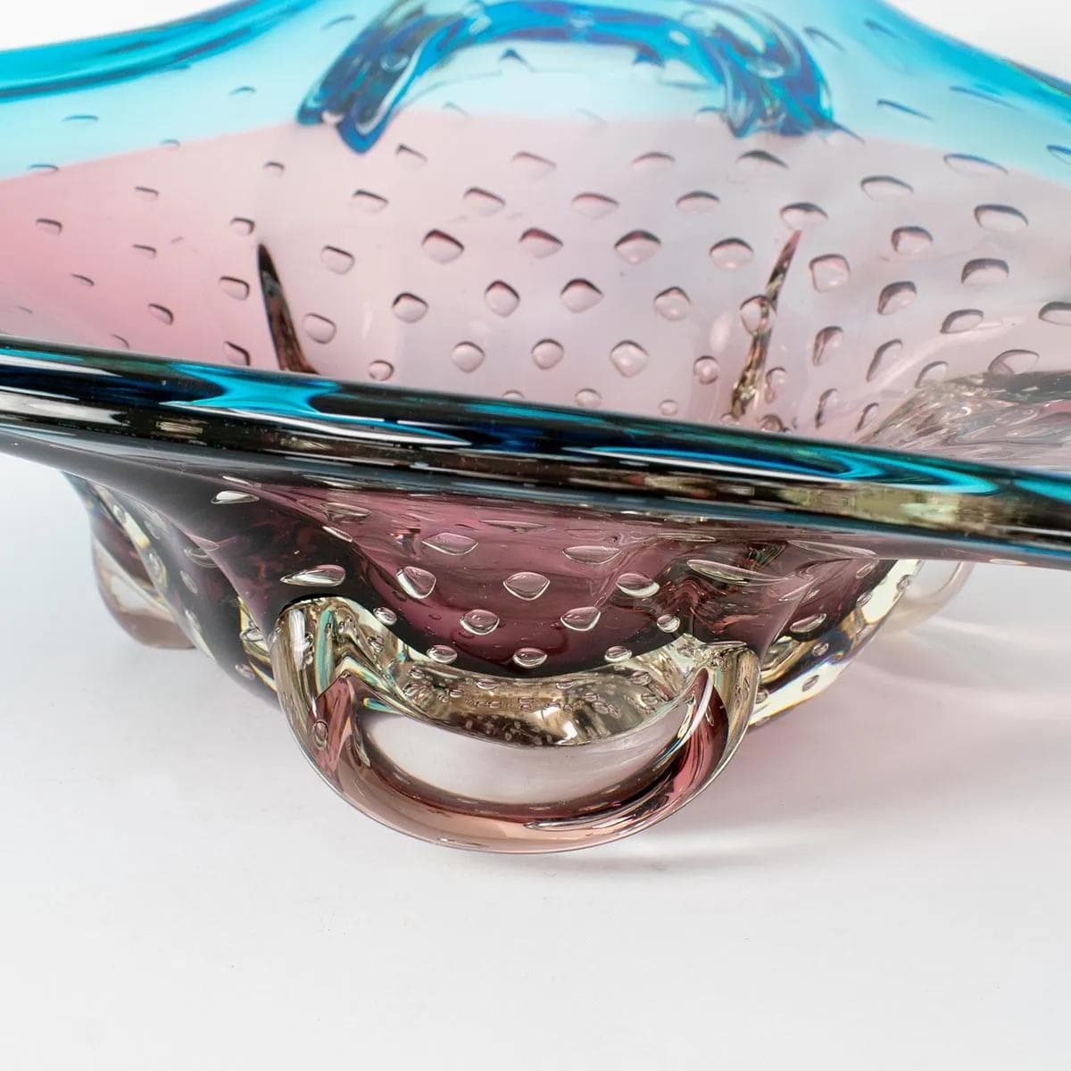 Bowl, Murano, turquoise violet, glass, Italy, 1960s. - 161950