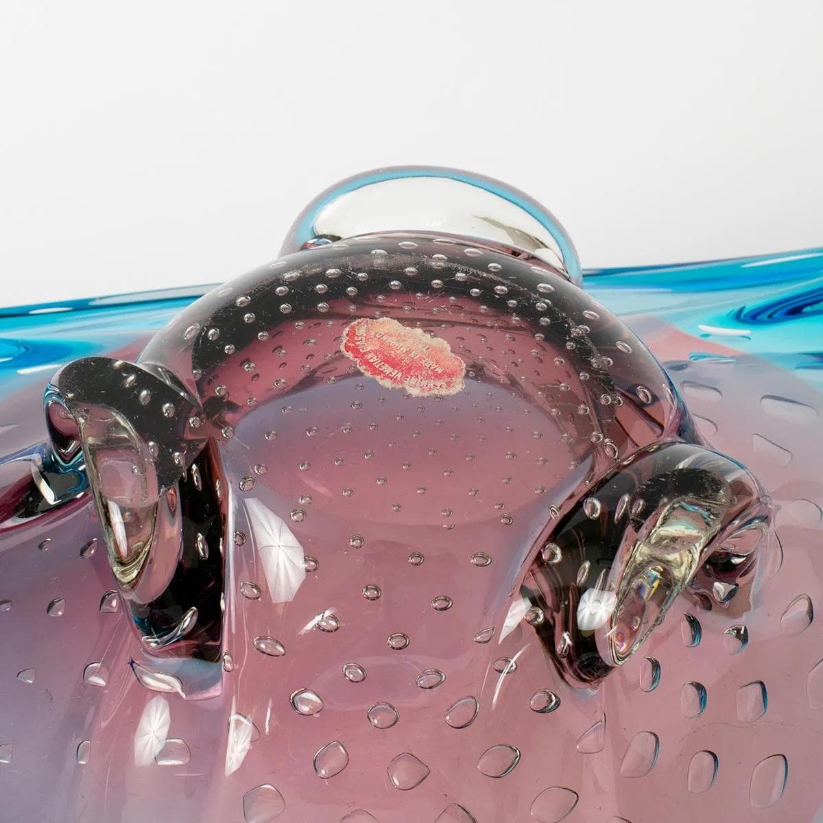 Bowl, Murano, turquoise violet, glass, Italy, 1960s. - 161952