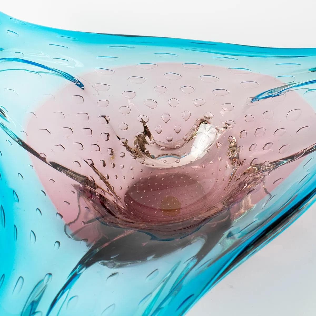 Bowl, Murano, turquoise violet, glass, Italy, 1960s. - 161946