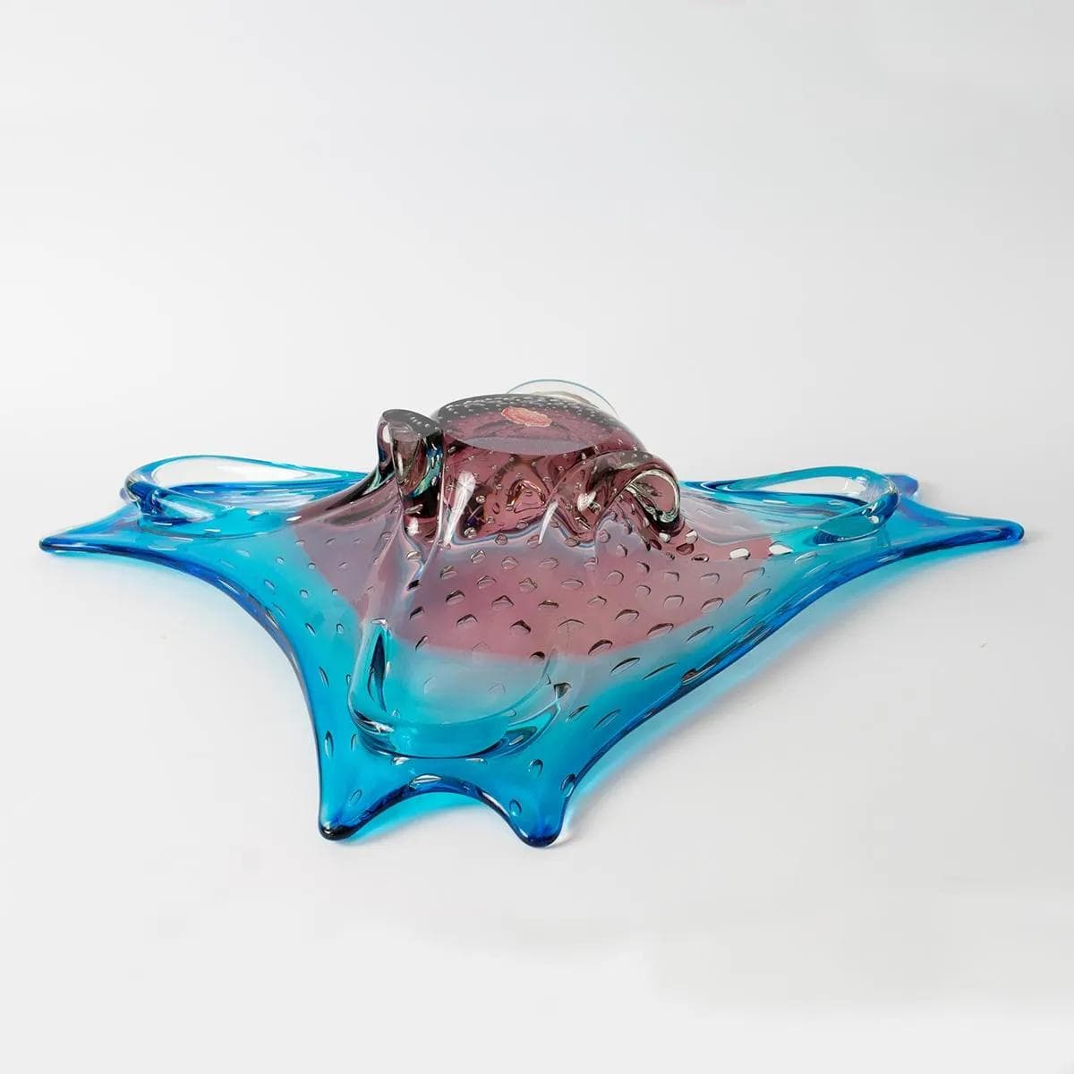 Bowl, Murano, turquoise violet, glass, Italy, 1960s. - 161951