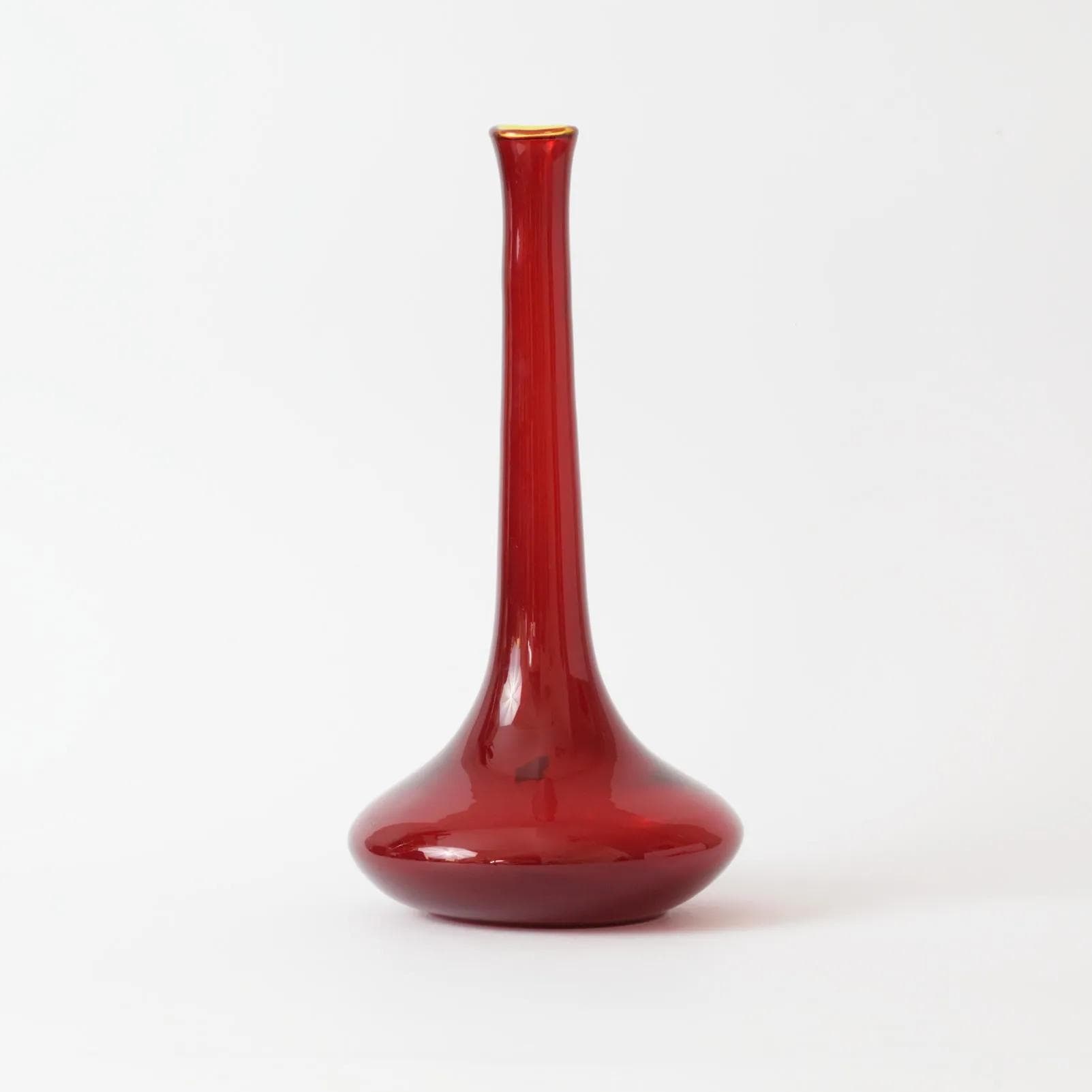 Vase Empoli, red glass, Italy, 1960s. - 161933