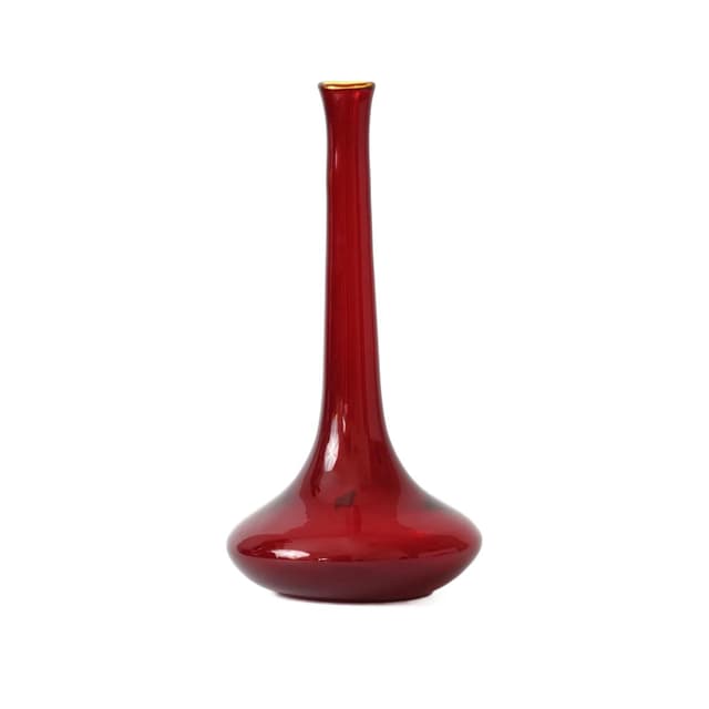 Vase Empoli, red glass, Italy, 1960s. - DIMENSION