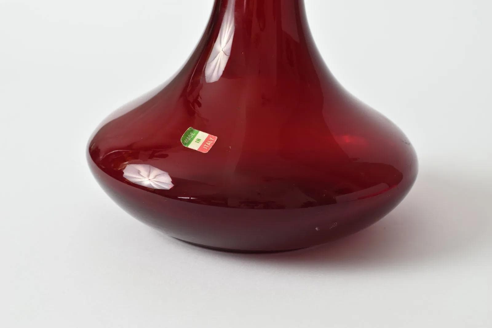Vase Empoli, red glass, Italy, 1960s. - 161936