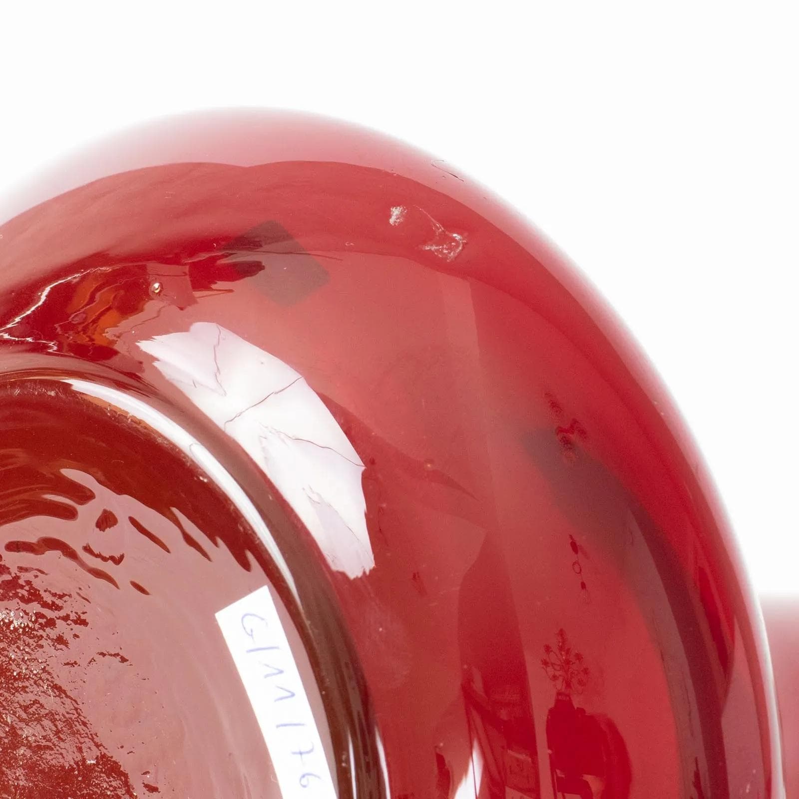 Vase Empoli, red glass, Italy, 1960s. - 161937