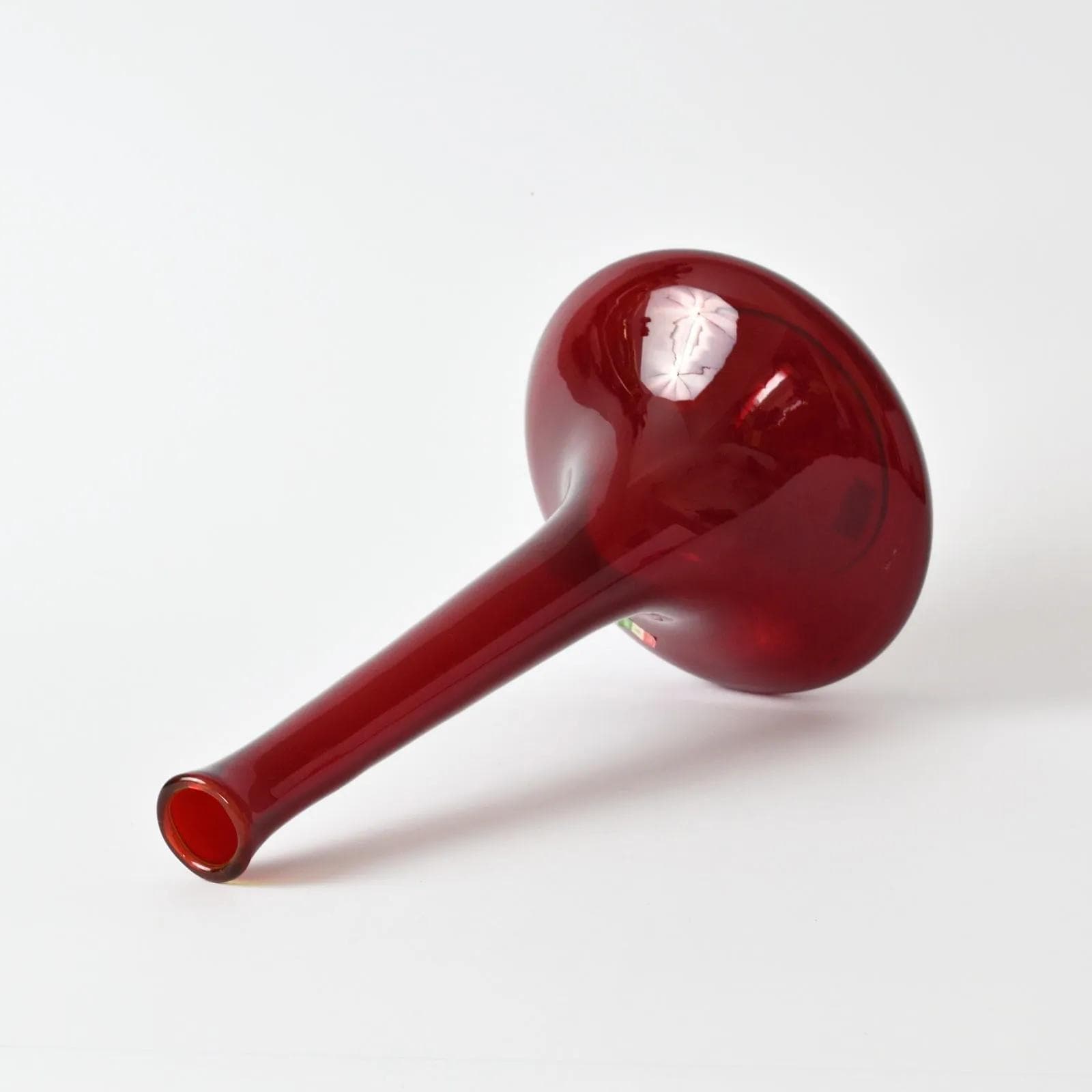 Vase Empoli, red glass, Italy, 1960s. - 161935