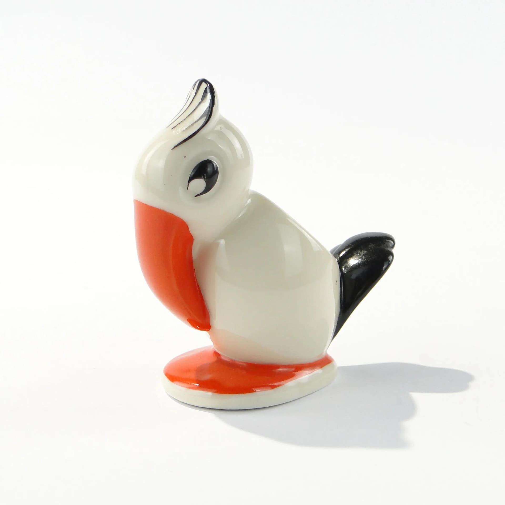 Postument na wykałaczki Tukan, Art déco, porcelana biała, Ćmielów, Polska, lata 30. - 163845