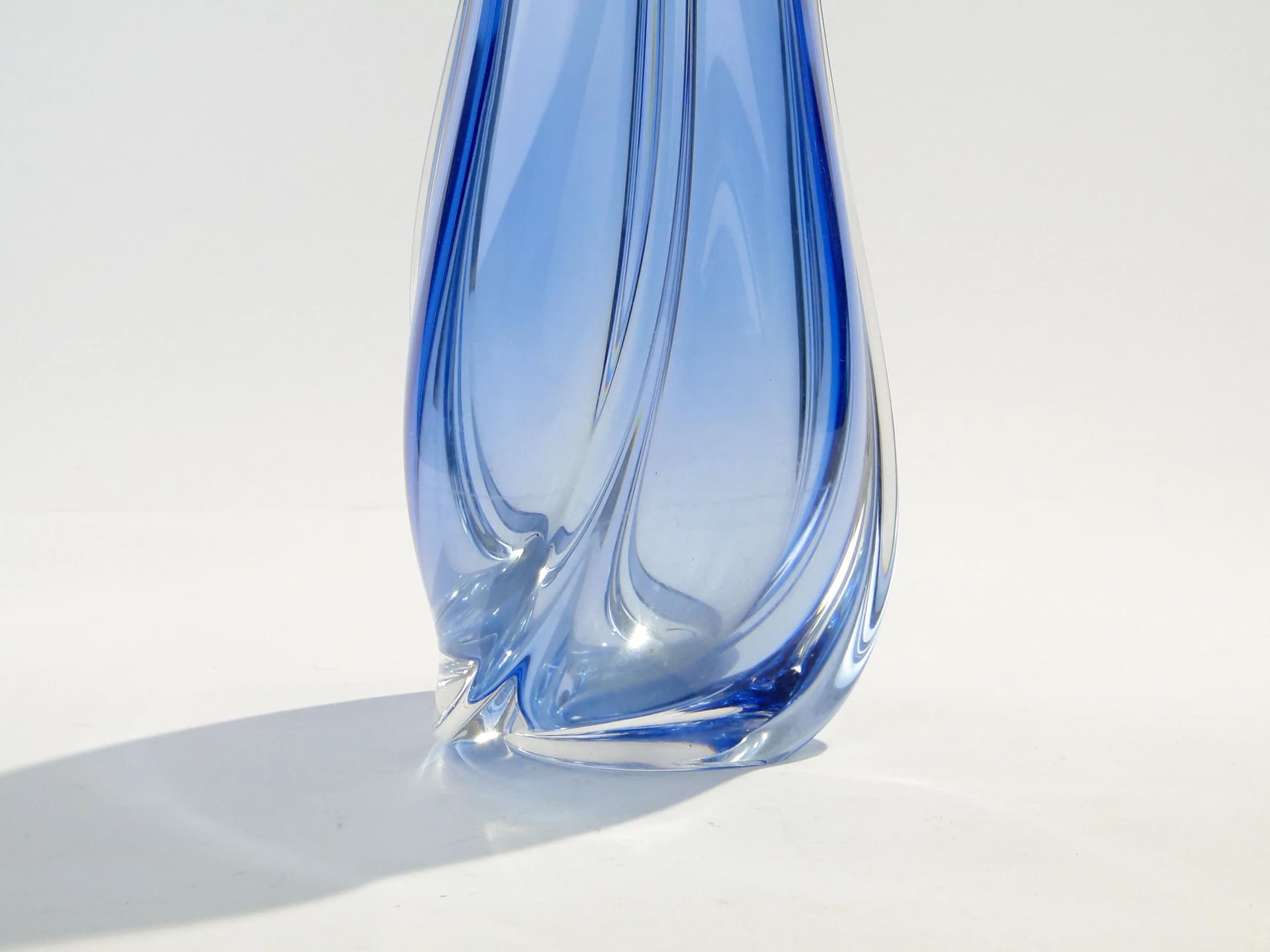 Wazon, turkus szkło, Val Saint Lambert, Belgia, lata 60. - 163837