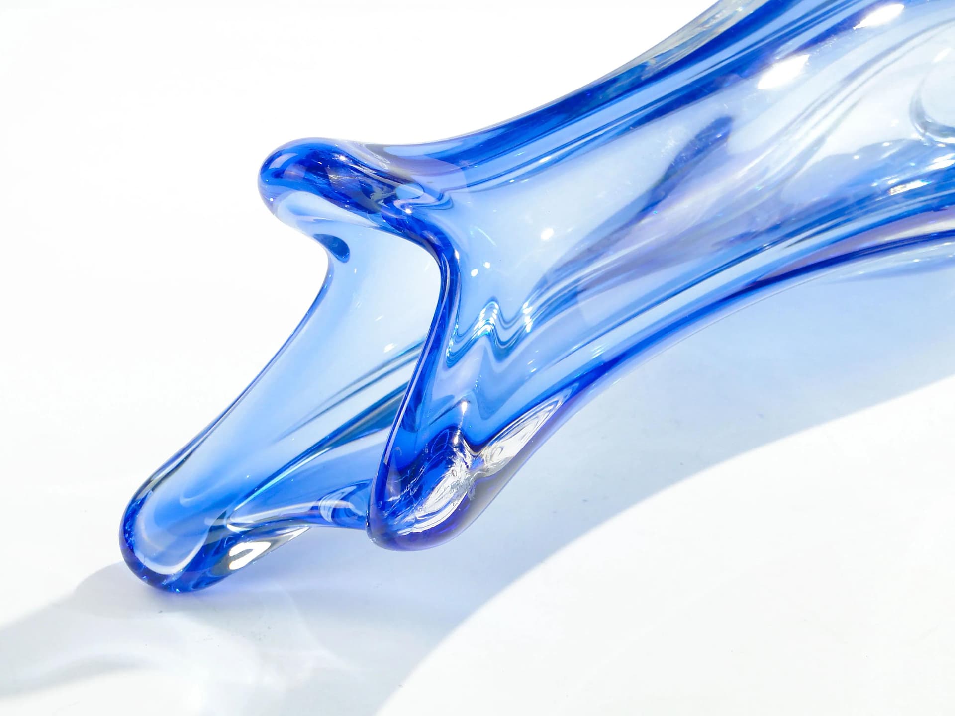 Wazon, turkus szkło, Val Saint Lambert, Belgia, lata 60. - 163840