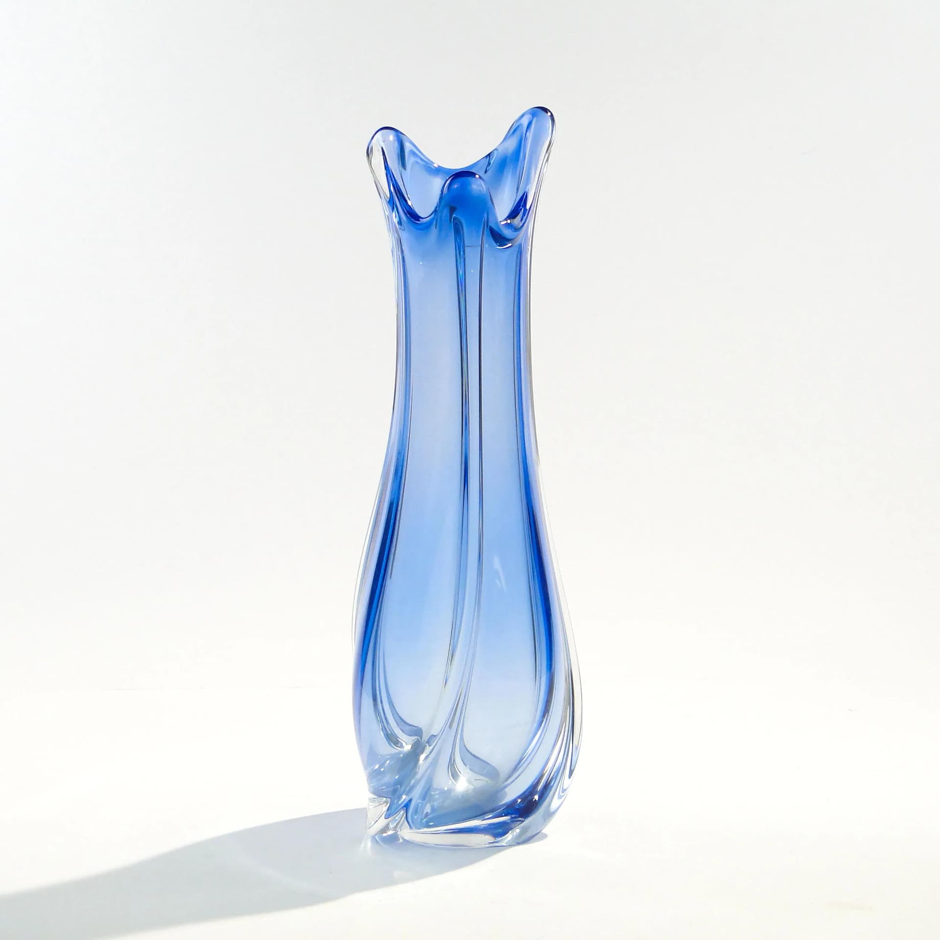 Wazon, turkus szkło, Val Saint Lambert, Belgia, lata 60. - 163835