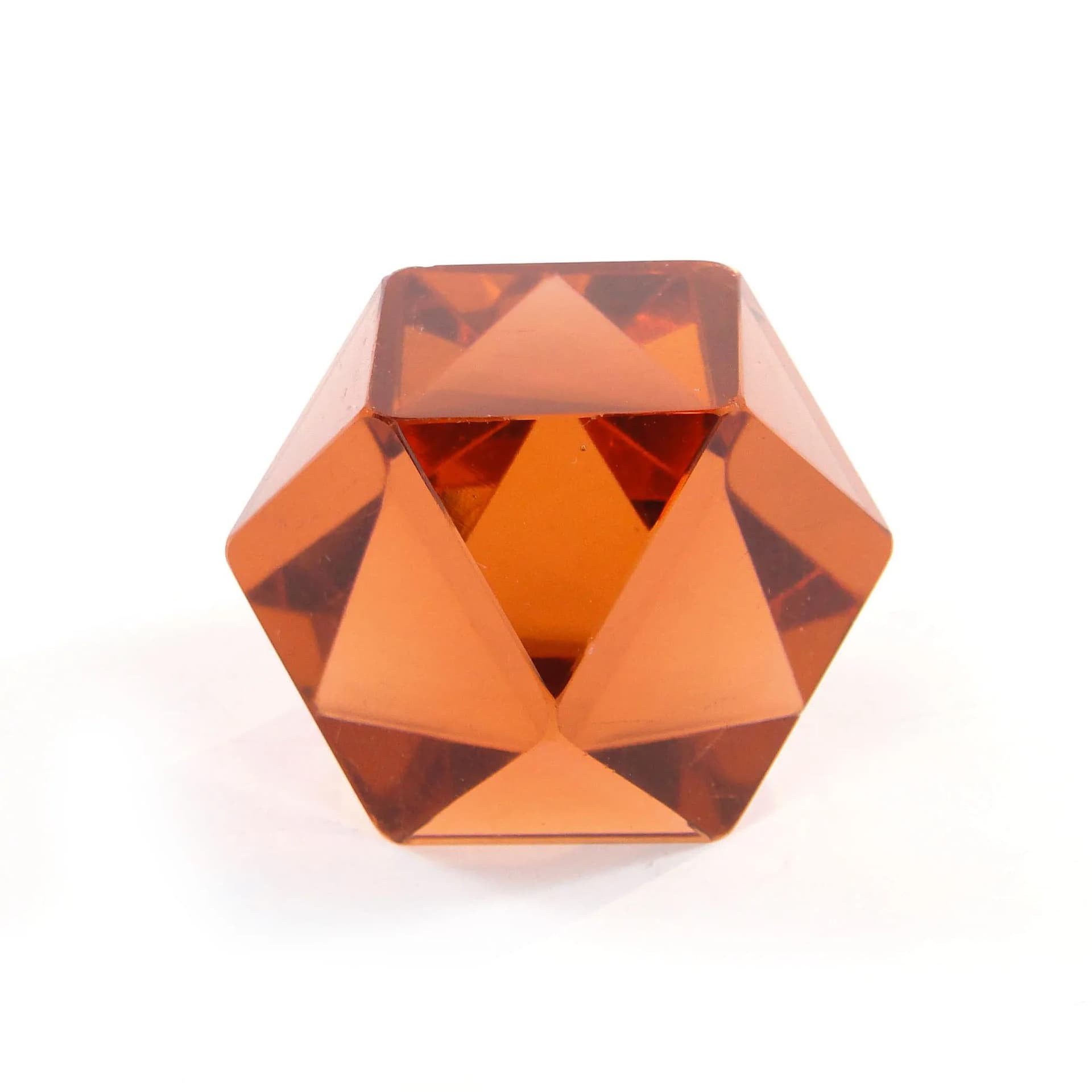 Paperweight Art Deco, orange crystal, Austria, early 20th c. - 10421