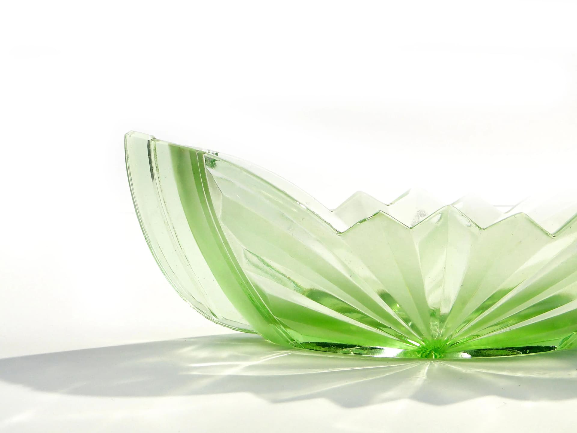 Jardiniere Art Deco, turquoise glass, Poland, 1930s. - 163821