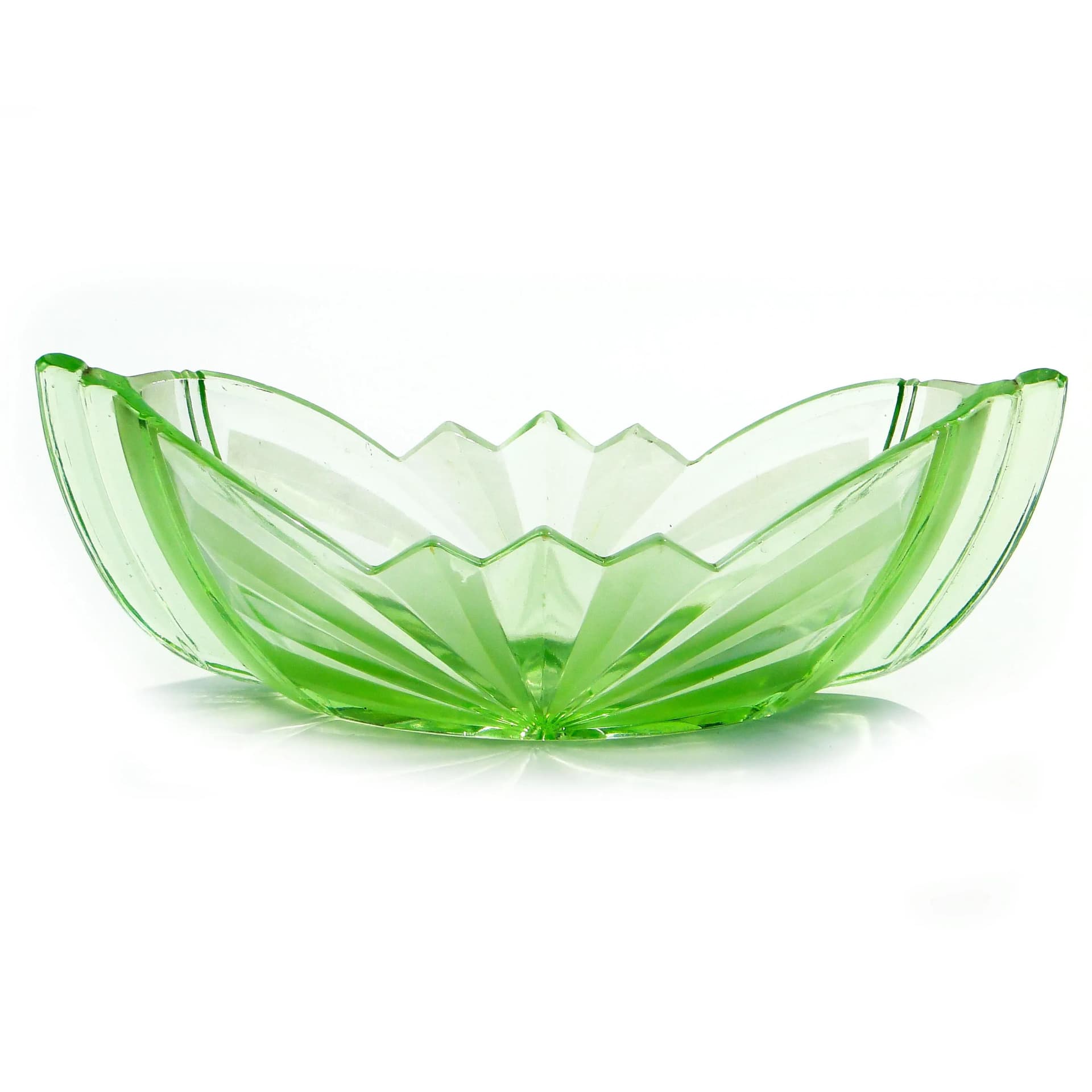 Jardiniere Art Deco, turquoise glass, Poland, 1930s. - 163826