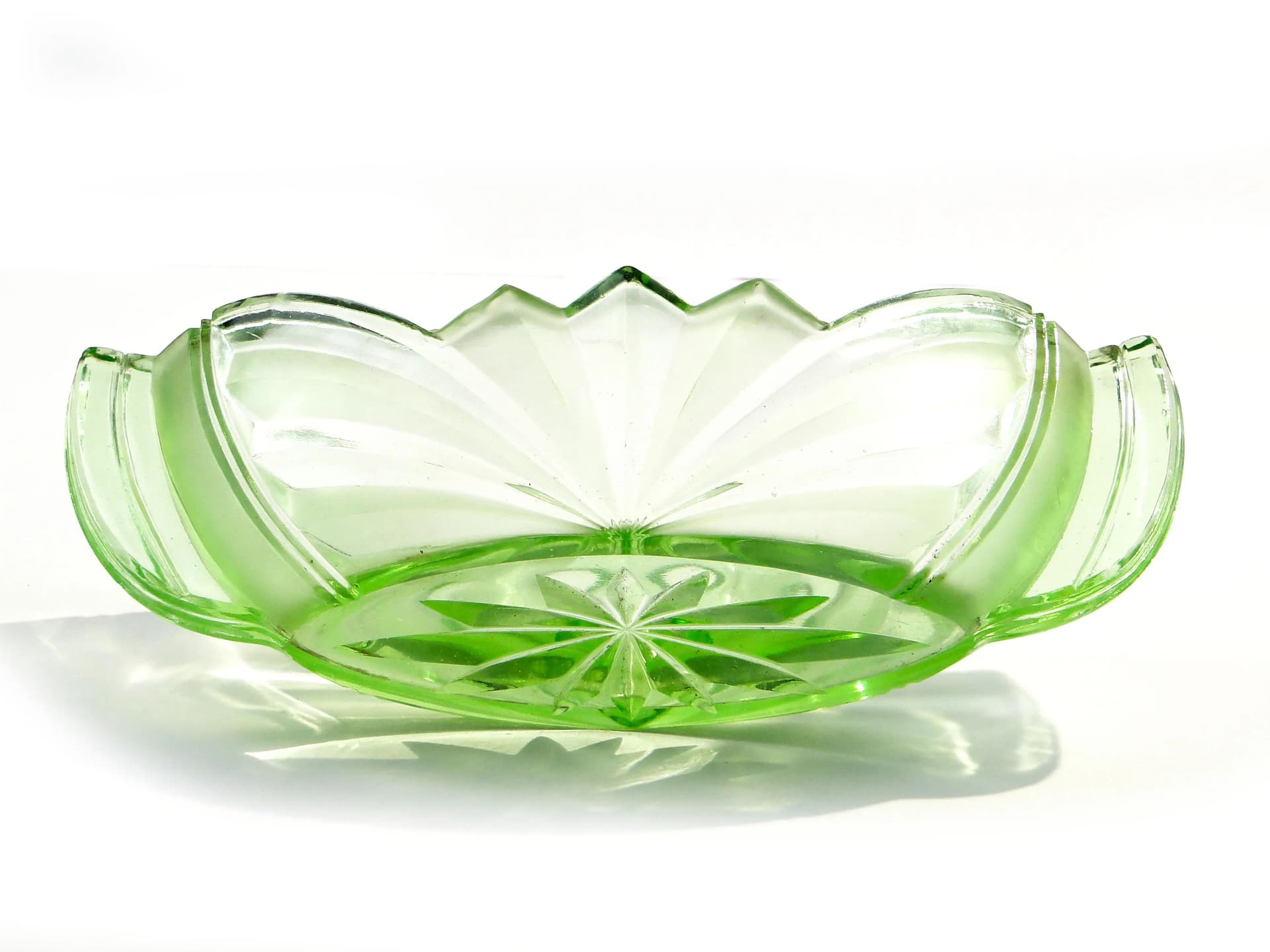 Jardiniere Art Deco, turquoise glass, Poland, 1930s. - 163824