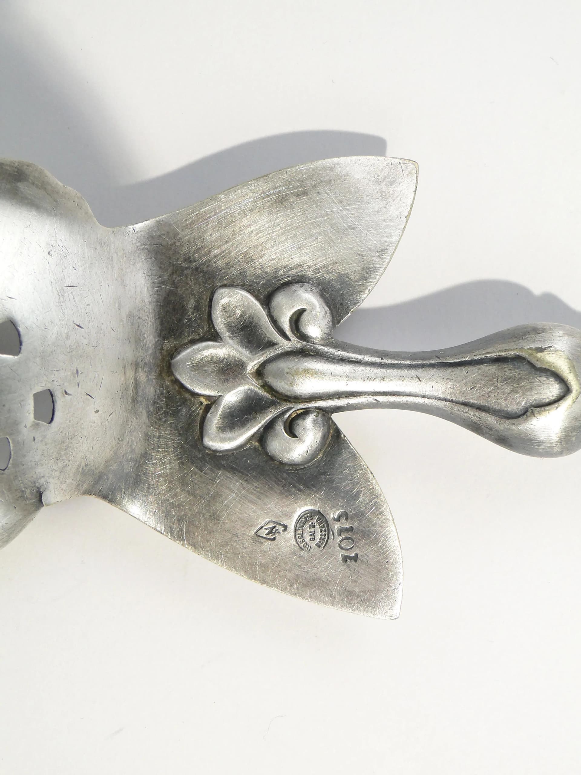 Łopatka do serwowania ryb, secesja, biały metal platerowany srebrem, Norblin, Polska, lata 20. - 163815