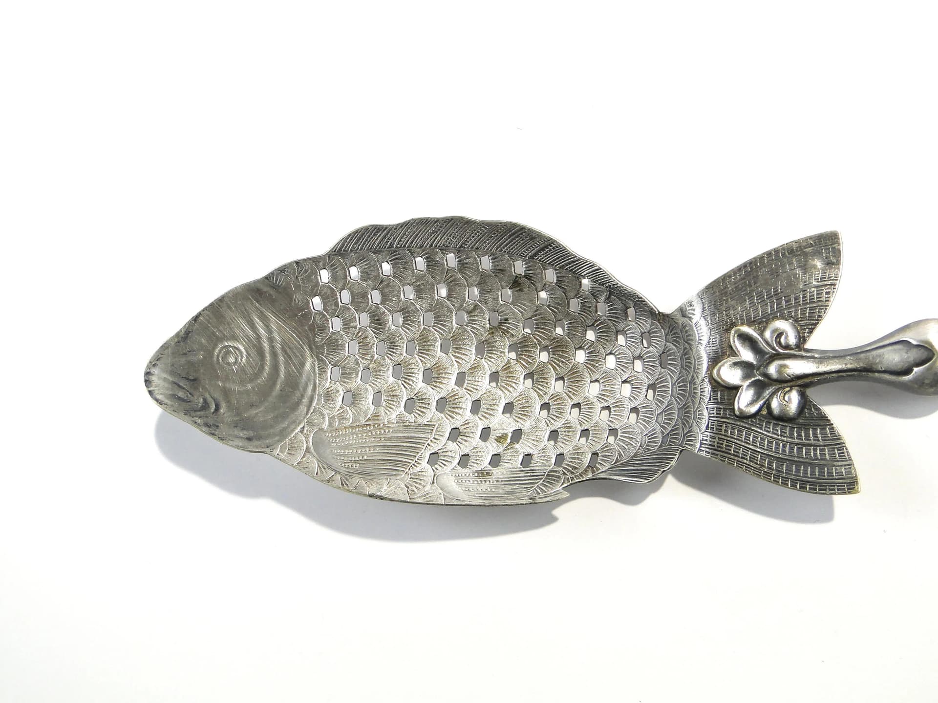 Łopatka do serwowania ryb, secesja, biały metal platerowany srebrem, Norblin, Polska, lata 20. - 163819