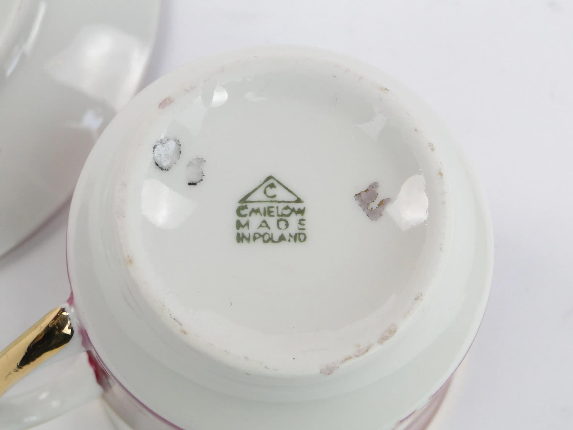 Filiżanka z spodkiem Krokus, porcelana czerwona, proj. W. Potacki, Ćmielów, Polska, lata 60. - 163798