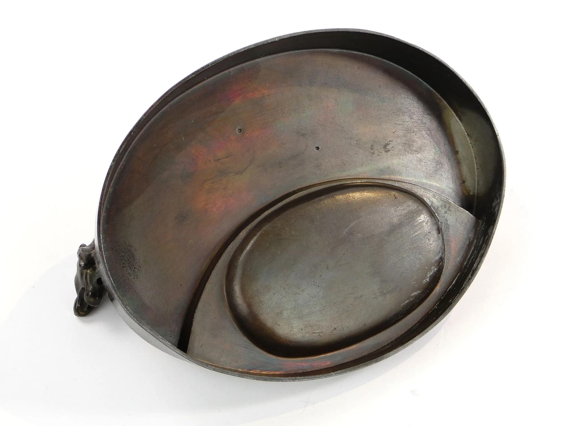 Business card tray Art Deco, dark brown bronzed metal, Poland, 1920s. - 10419