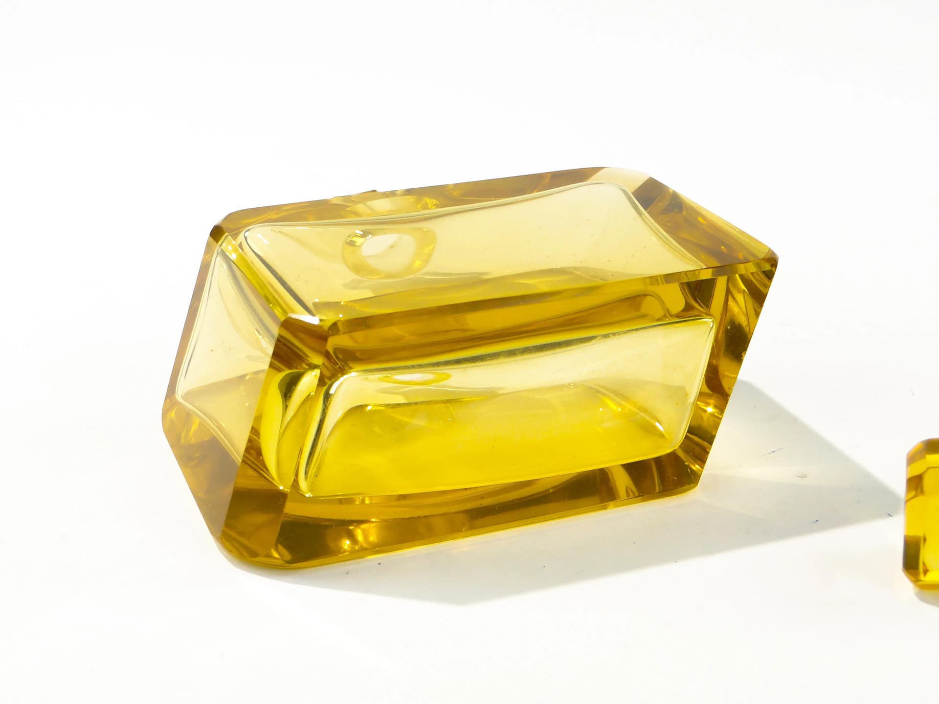 Flakon na perfumy sześciokątny, szkło kryształowe transparent, Moser, Czechy, lata 30. - 163790