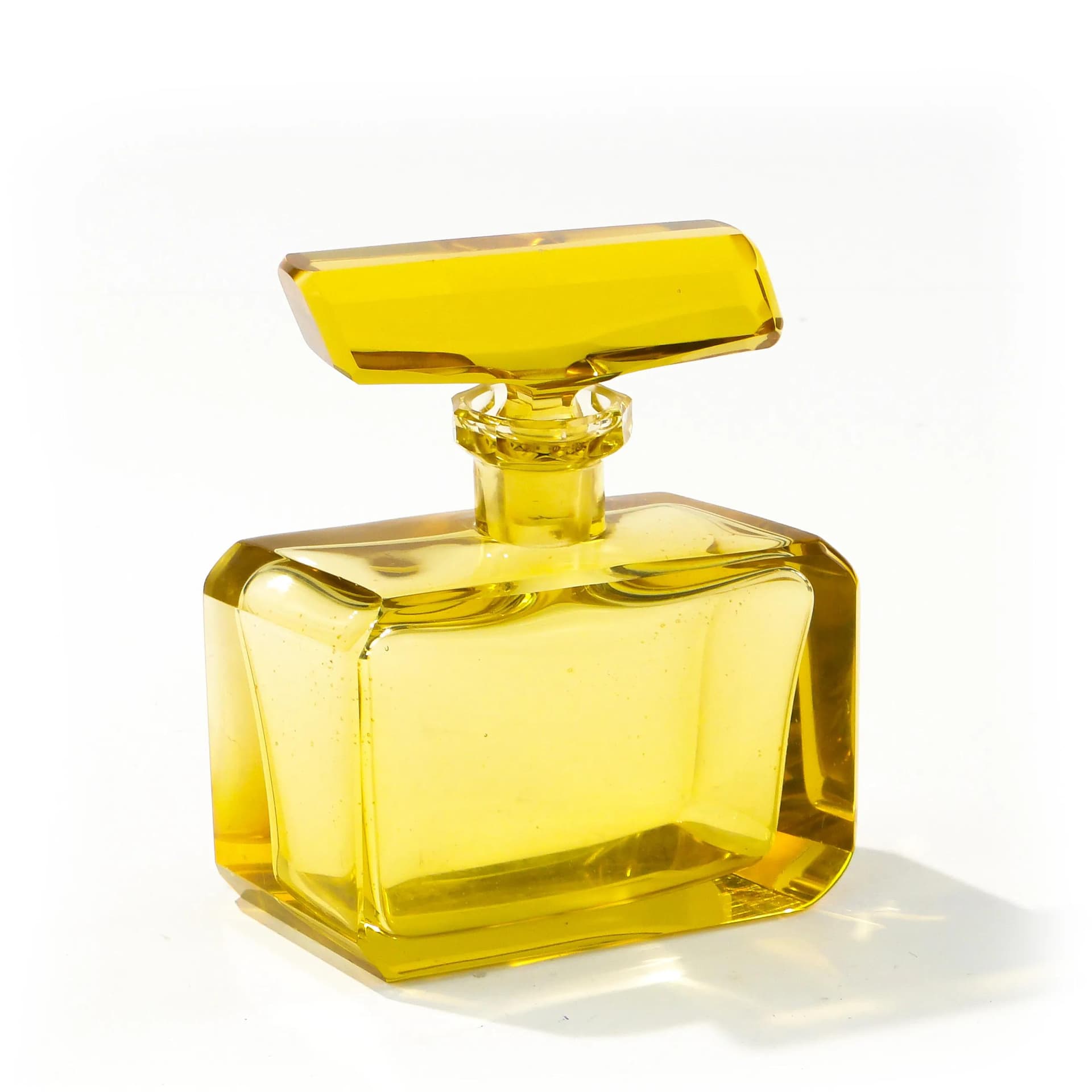 Flakon na perfumy sześciokątny, szkło kryształowe transparent, Moser, Czechy, lata 30. - 163787