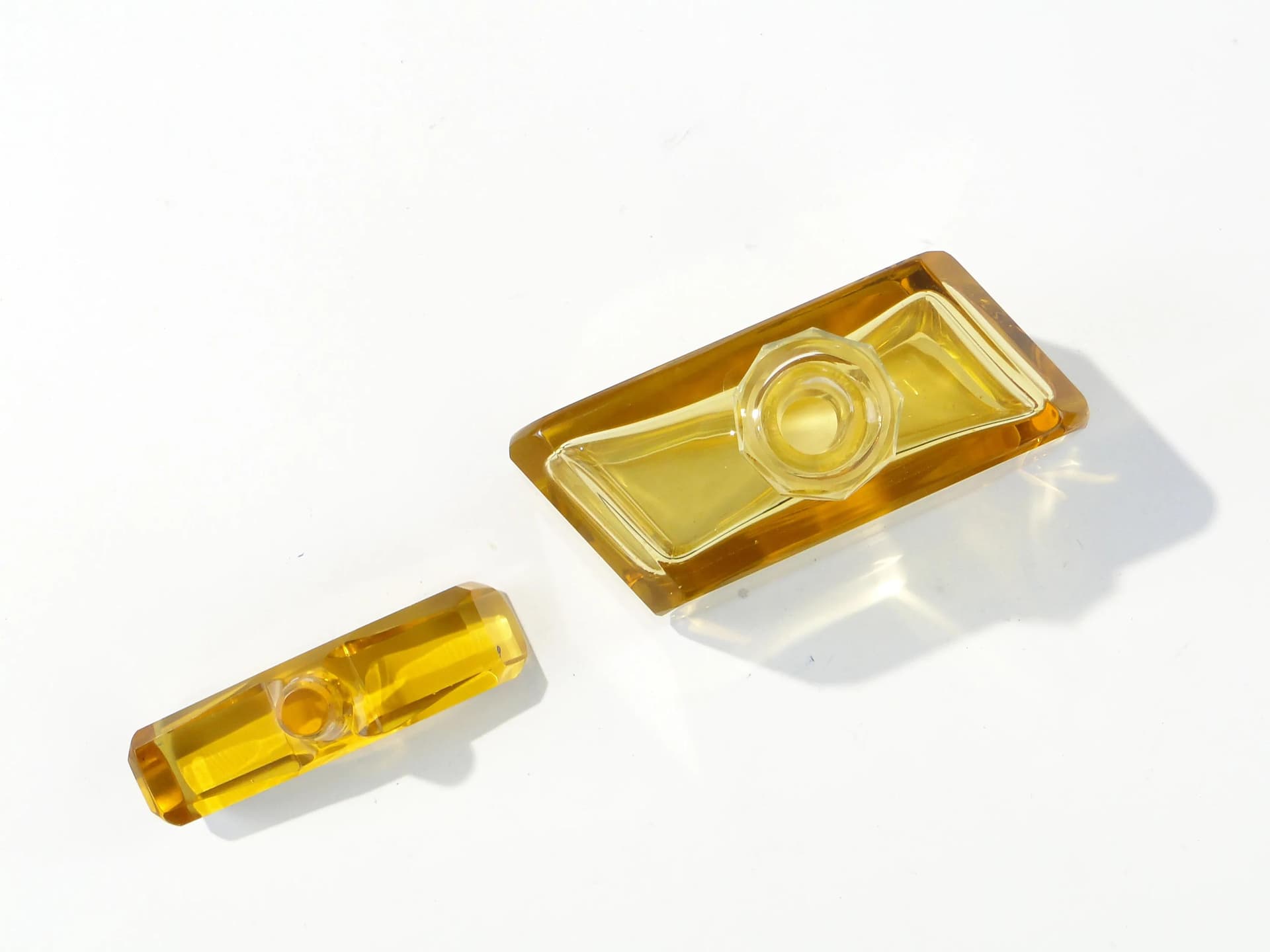 Flakon na perfumy sześciokątny, szkło kryształowe transparent, Moser, Czechy, lata 30. - 163789