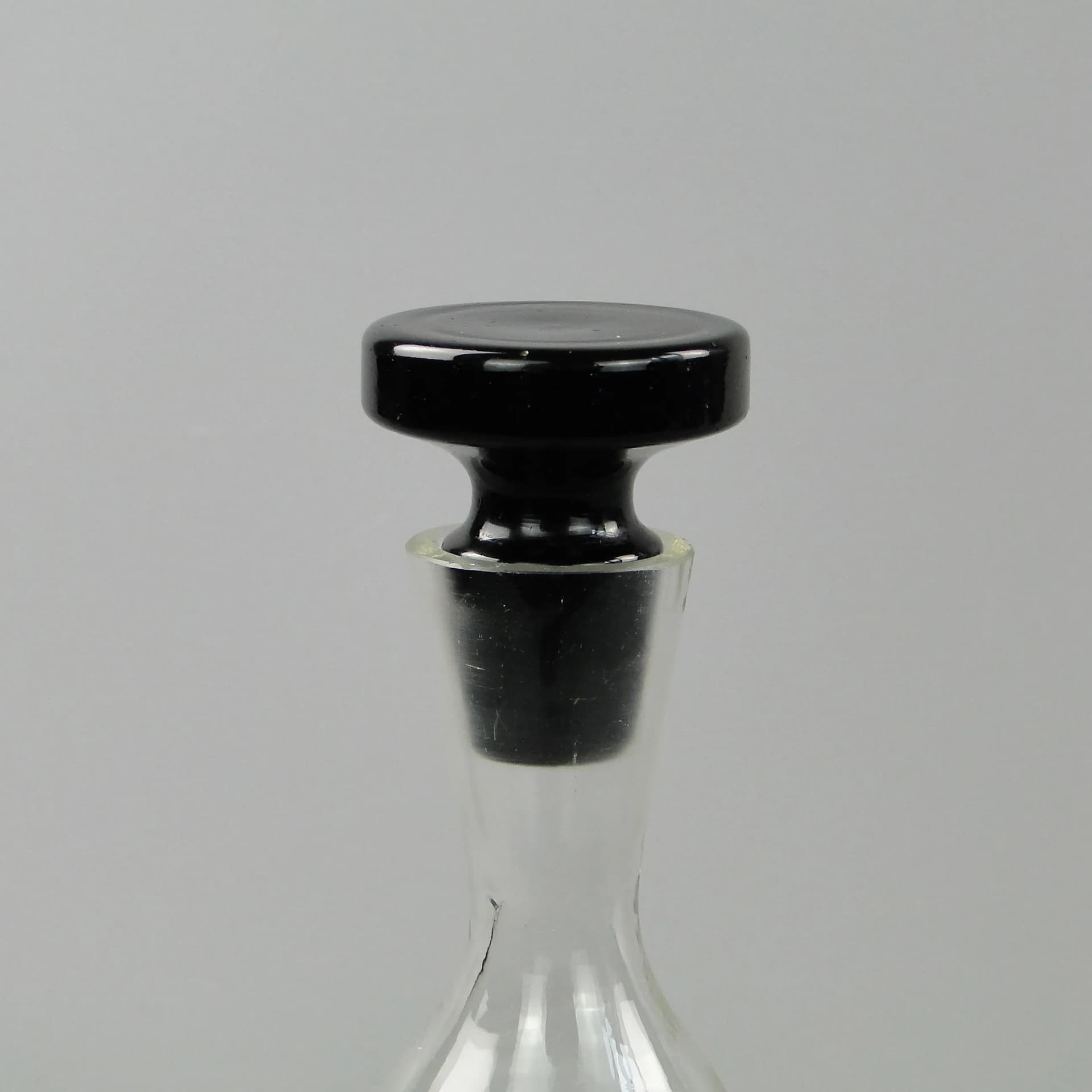 Karafka Art Deco, szkło transparentne, Polska, lata 30. - 163779