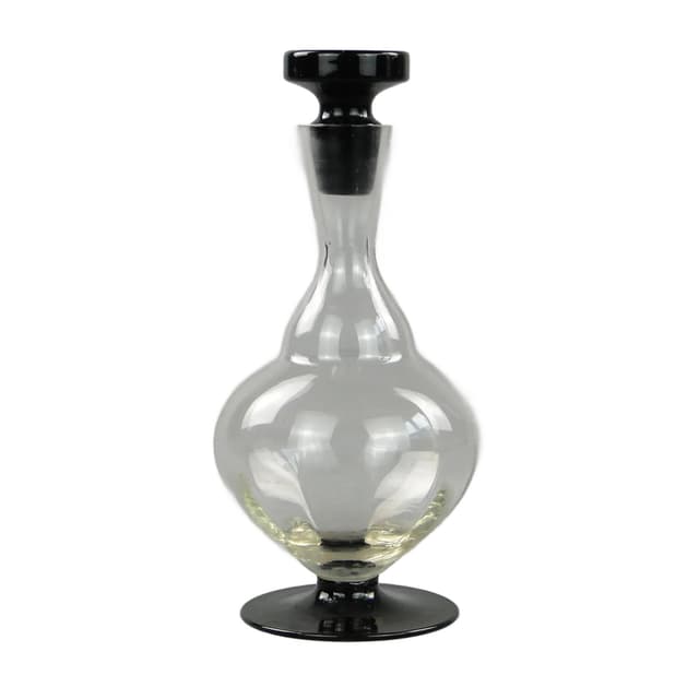 Karafka Art Deco, szkło transparentne, Polska, lata 30. - WYMIARY