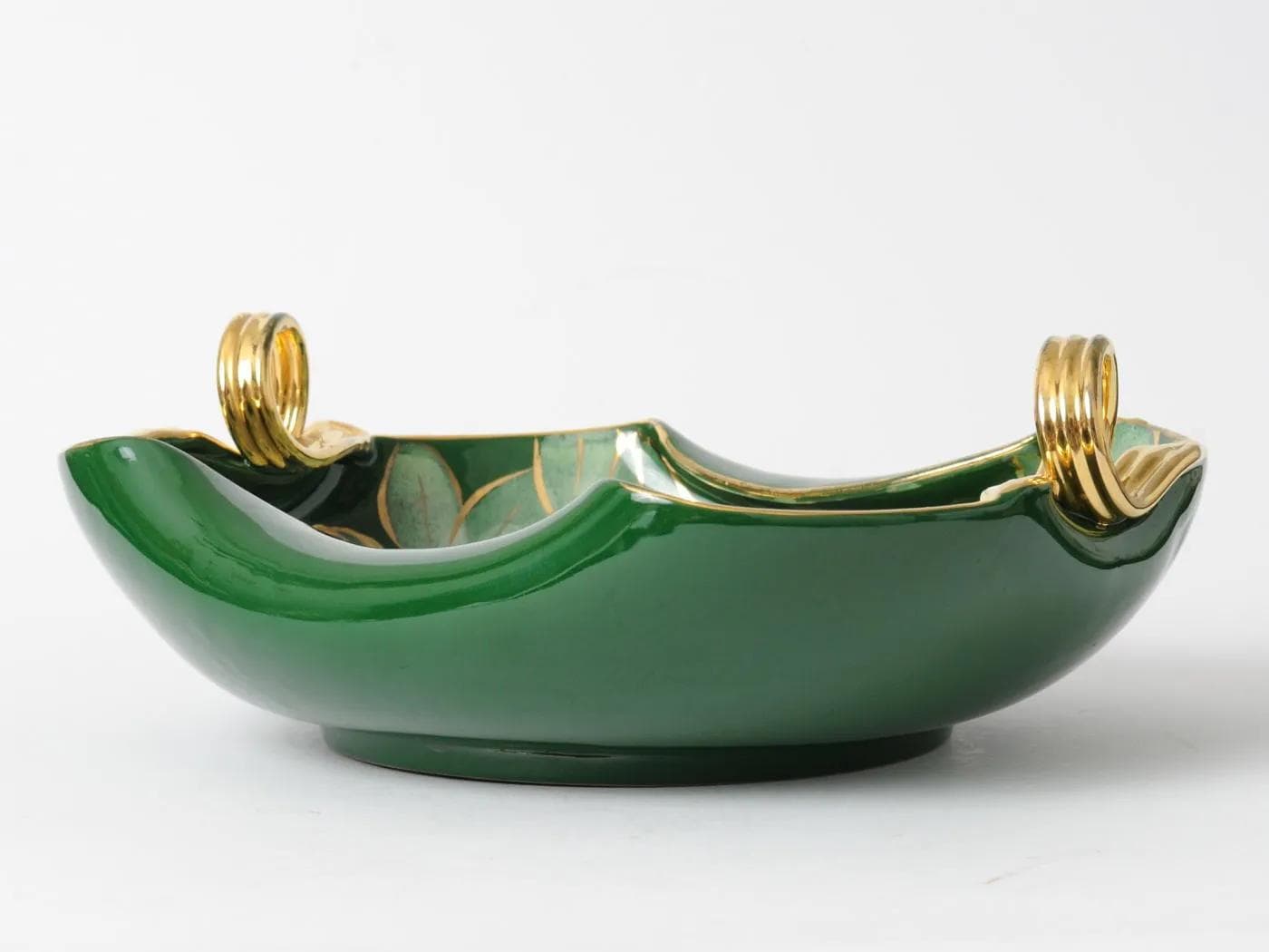 Centerpiece bowl, green faience, Italy, 1950s. - 161885