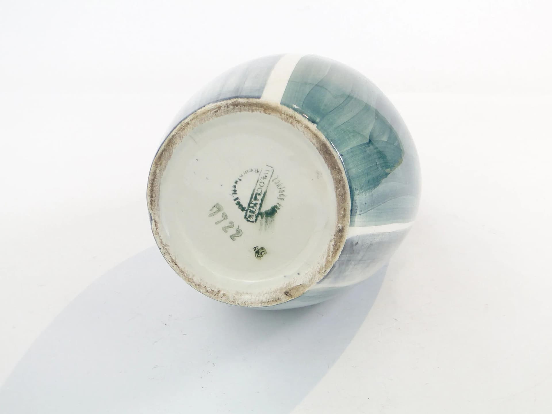 Vase No. 232, turquoise, faience, by J. Sowiński, Włocławek, Poland, 1950s - 10408