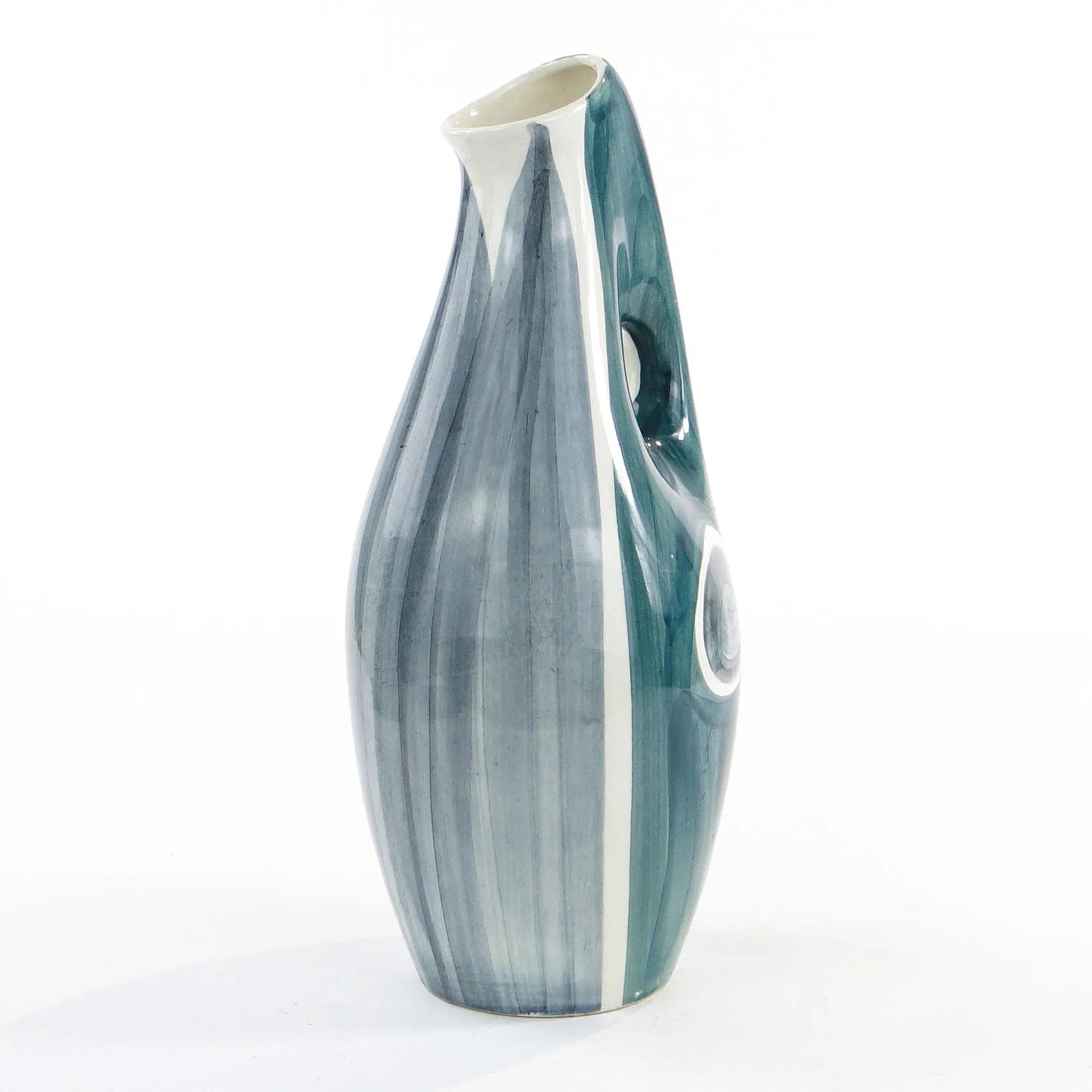 Vase No. 232, turquoise, faience, by J. Sowiński, Włocławek, Poland, 1950s - 10404