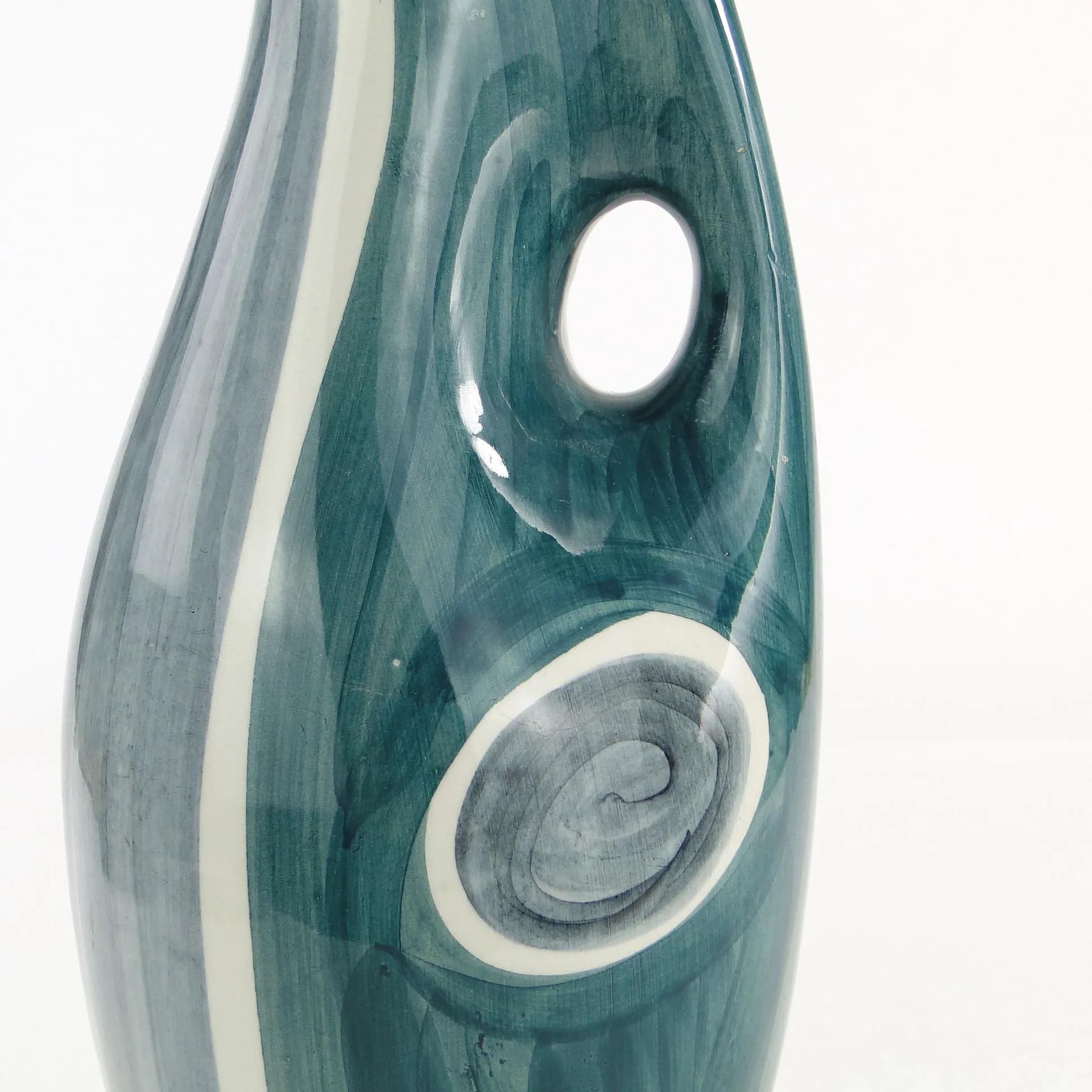 Vase No. 232, turquoise, faience, by J. Sowiński, Włocławek, Poland, 1950s - 10403