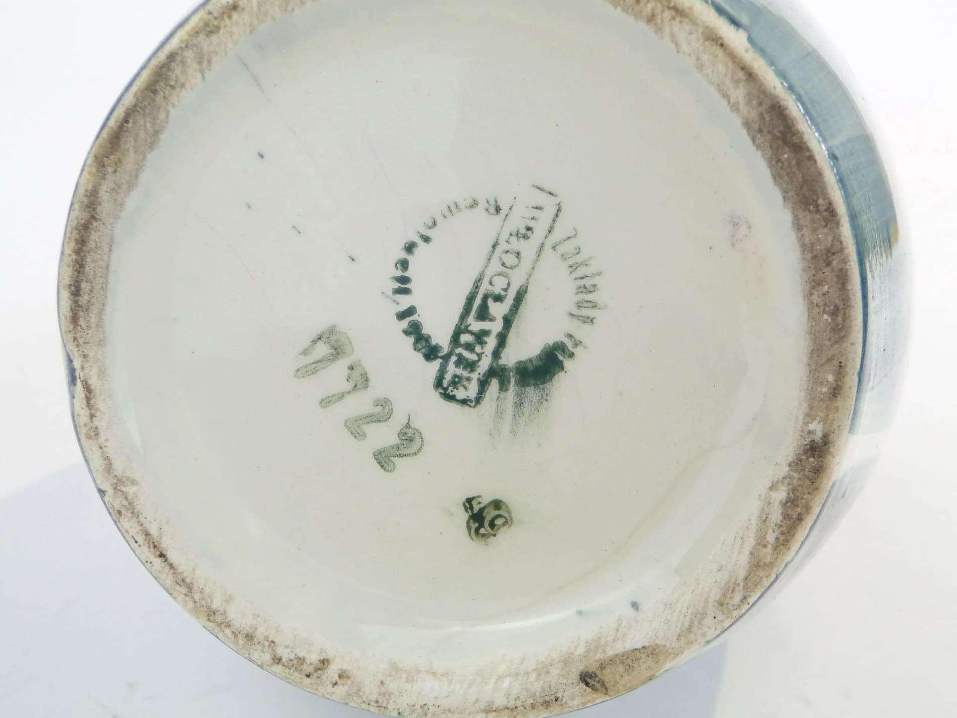 Vase No. 232, turquoise, faience, by J. Sowiński, Włocławek, Poland, 1950s - 10409