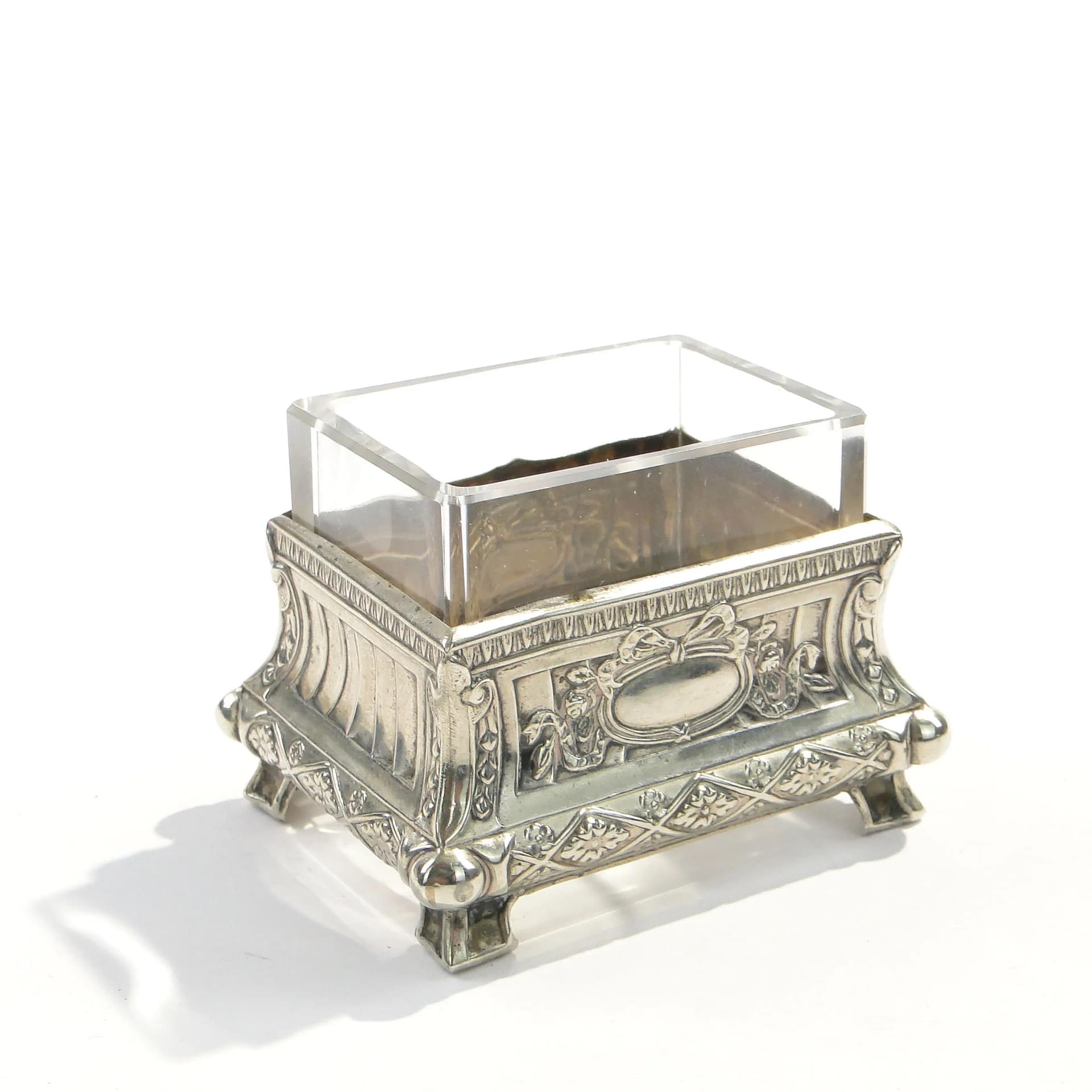 Miniature Jardinière, brass, transparent crystal, France, early 20th c. - 163747