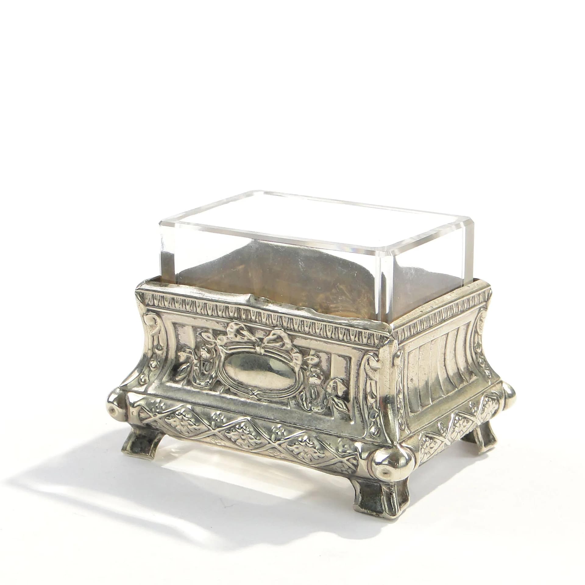 Miniature Jardinière, brass, transparent crystal, France, early 20th c. - 163749