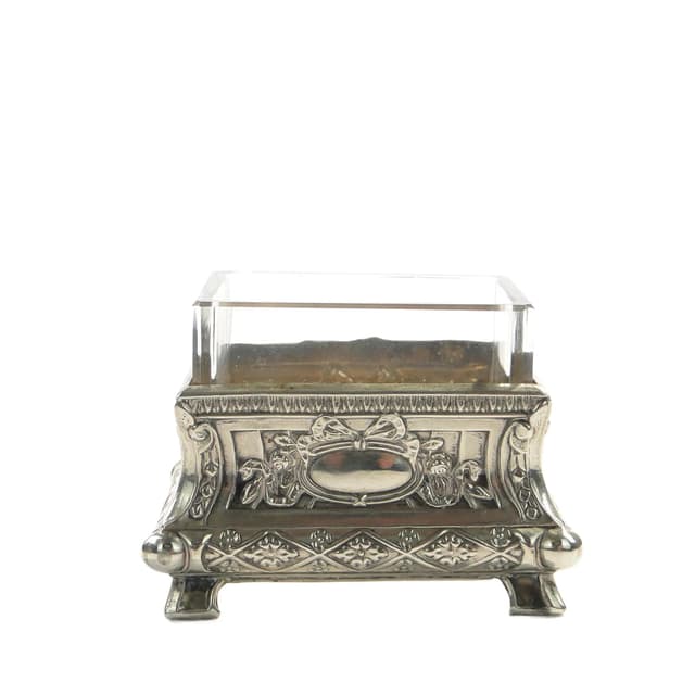 Miniature Jardinière, brass, transparent crystal, France, early 20th c. - DIMENSION