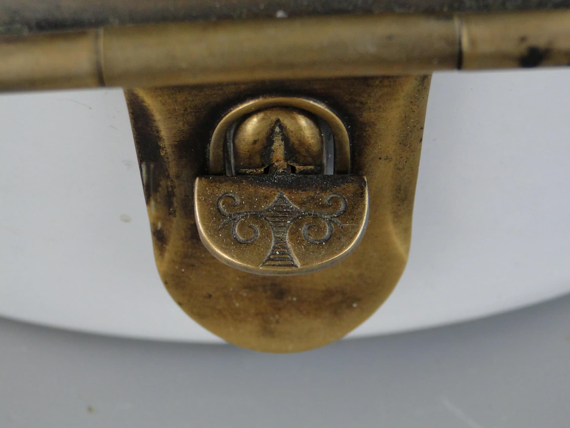 Cylindrical bread box, white enameled metal, Poland, 1930s. - 163732