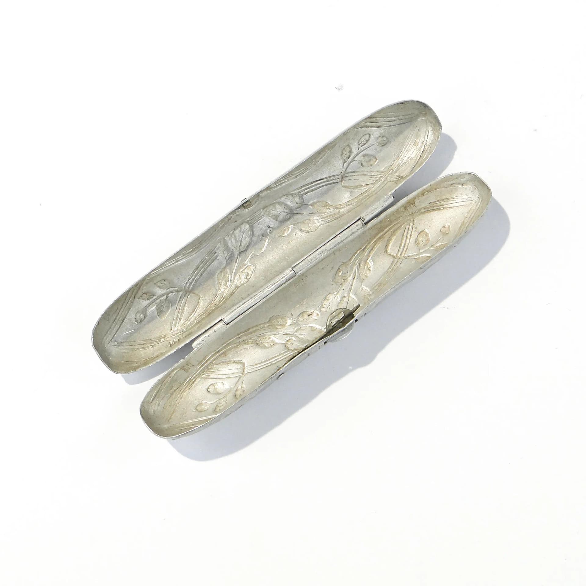 Etui na cygaro secesyjne, metal srebrzony, Polska, lata 20. - 163727