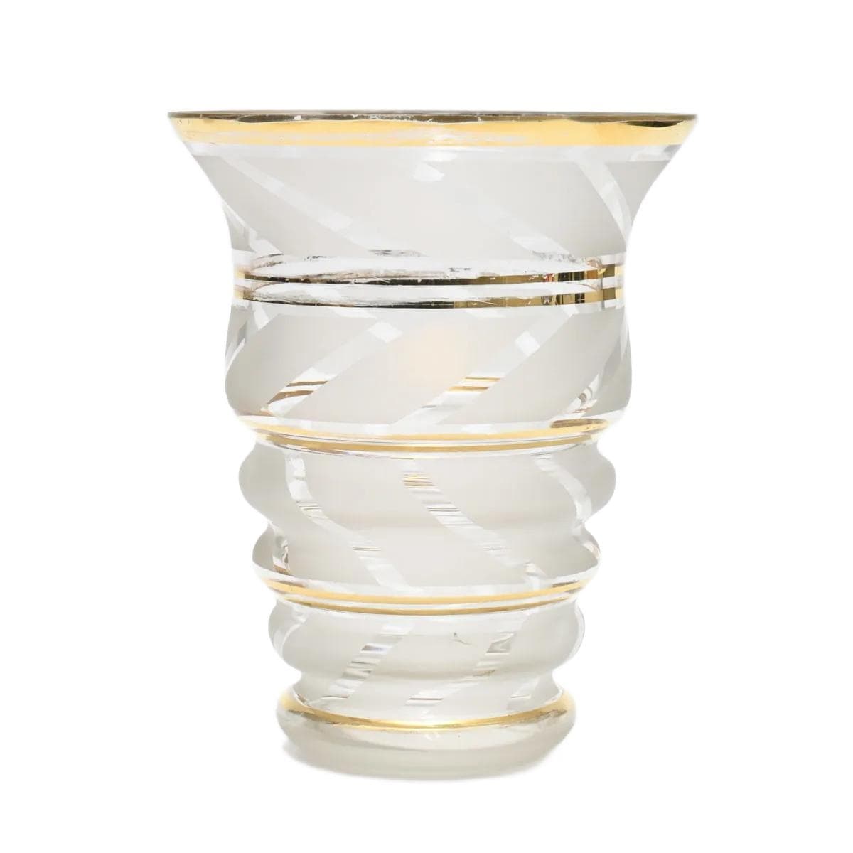 Vase Art Deco, transparent glass, De Rupel, Belgium, 1930s.