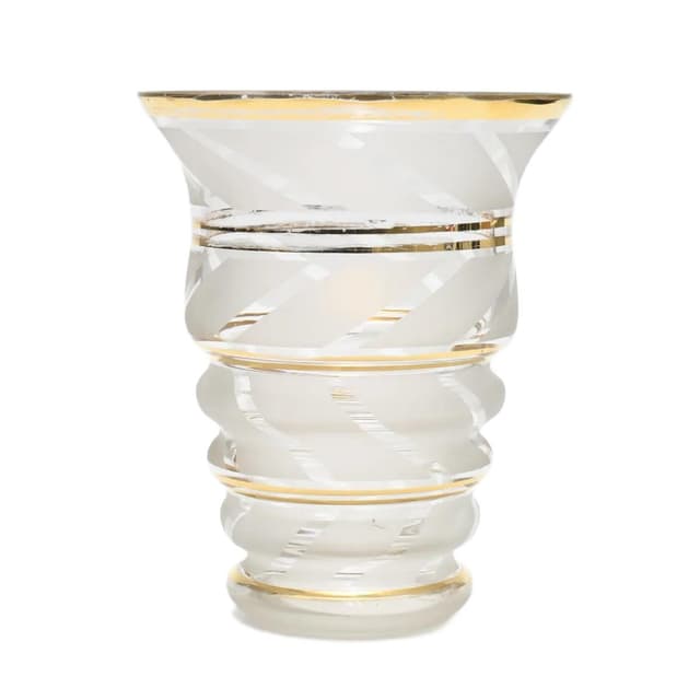 Vase Art Deco, transparent glass, De Rupel, Belgium, 1930s. - DIMENSION