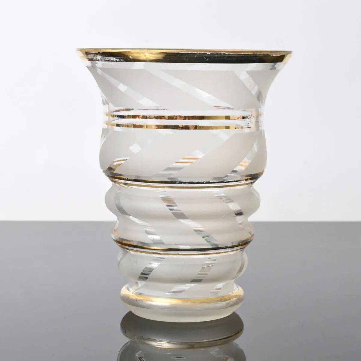 Vase Art Deco, transparent glass, De Rupel, Belgium, 1930s. - 161863