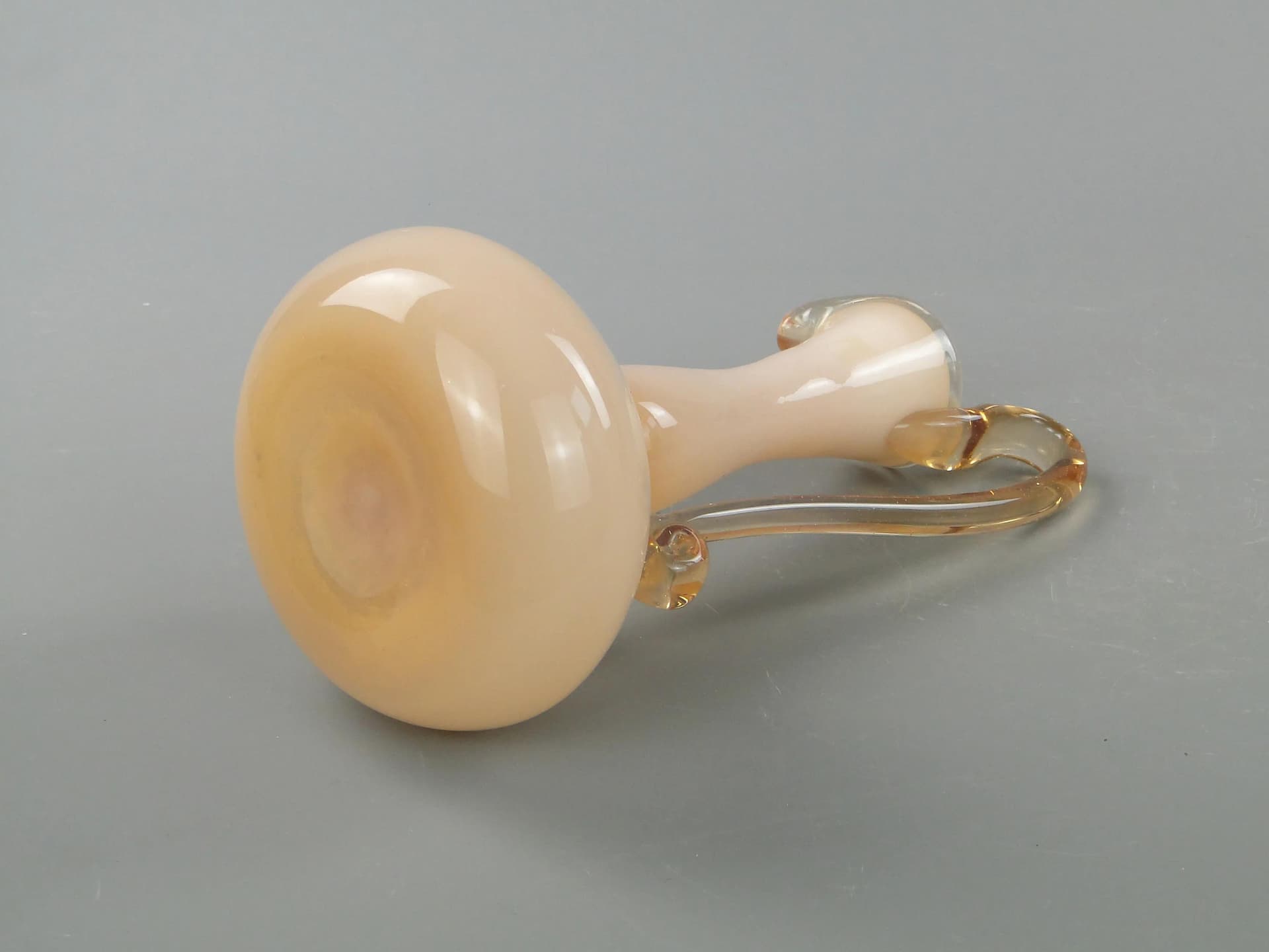 Wazon amfora, szkło beżowy żółty przezroczysty, proj. J. Słuczan-Orkusz, Polska, lata 70. - 163720