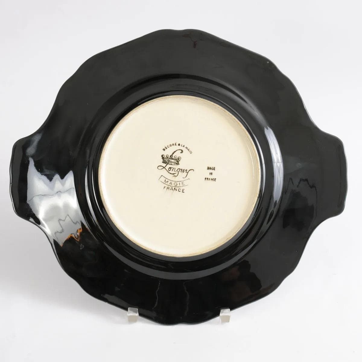 Pair of platters, multicolor ceramic, Longwy, France, 1960s. - 161841